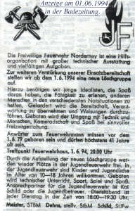 Anzeige am 01.06.1994 in der Badezeitung.