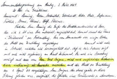 Ab 01.04.1969 ein neuer Gerätewart