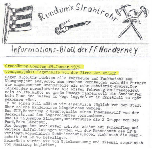 Großübung - Sonntag 23. Januar 1977