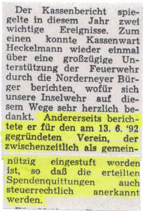 Gründung des Fördervereins am 13.06.1992 Gründung des Fördervereins am 13.06.1992