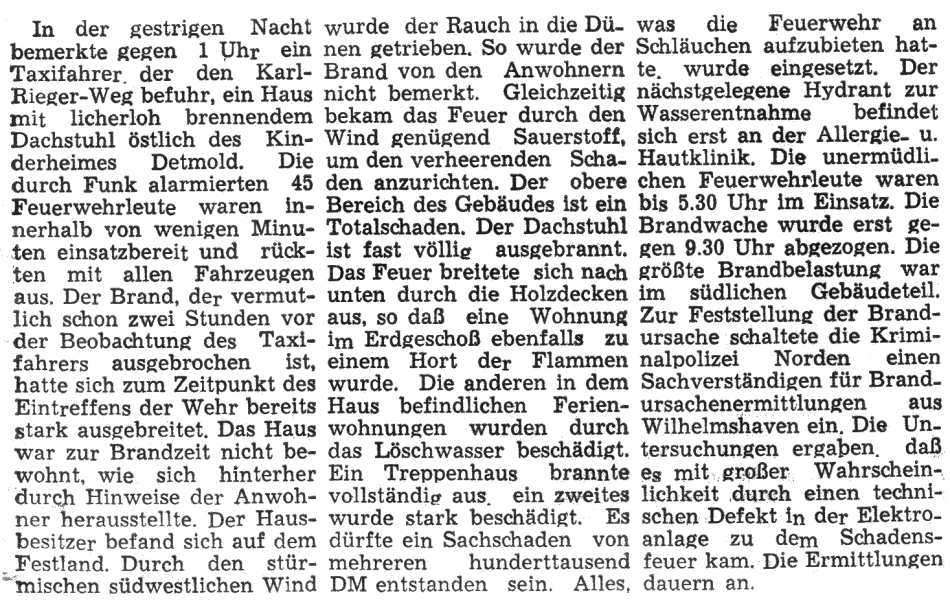 14.01.1994, Brandmeldung: 1 Uhr