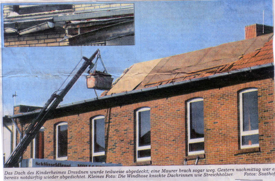 Windhose verursacht hohe Sachschäden Windhose verursacht hohe Sachschäden