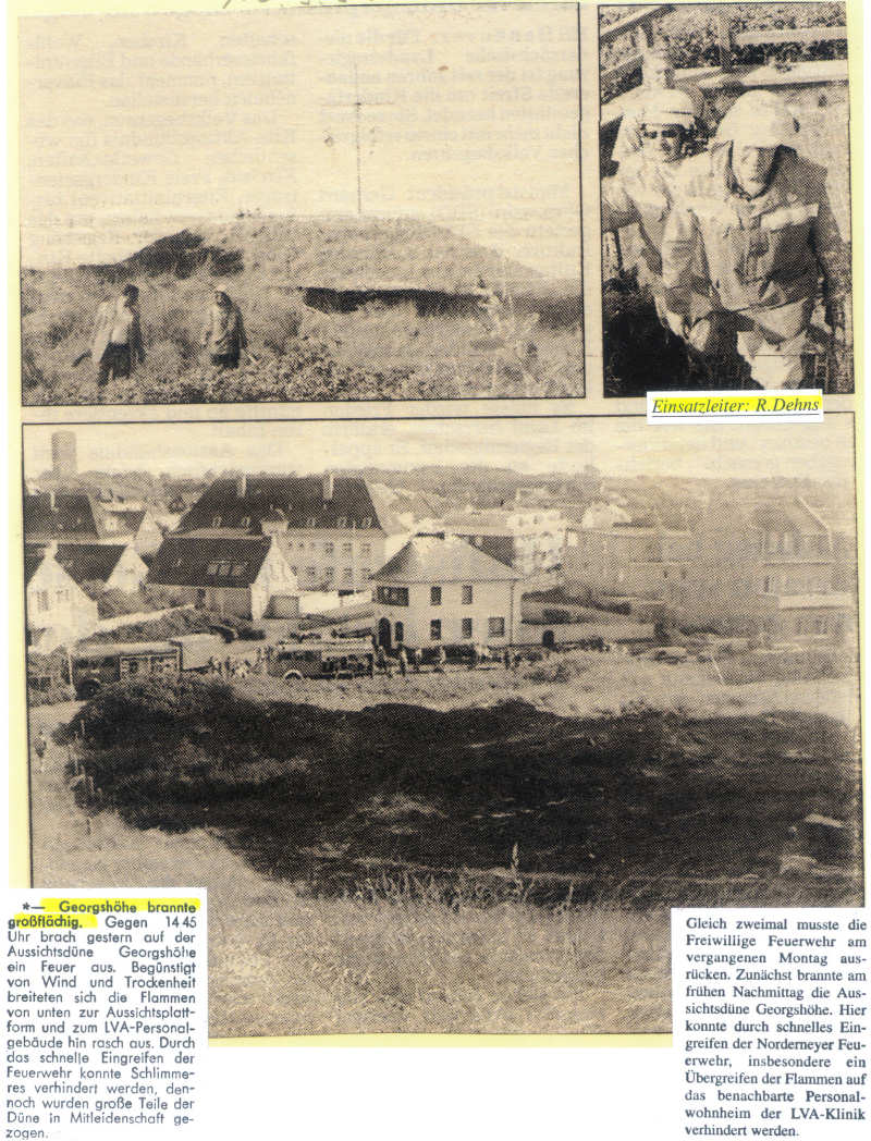 13.09.1999 - Dünenbrand an der Georgshöhe. 13.09.1999 - Dünenbrand an der Georgshöhe.