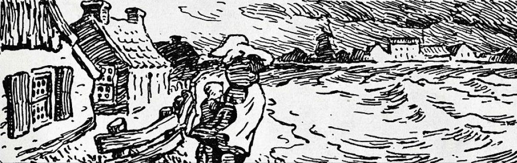 Schwere Sturmflut an der ostfriessichen Küste