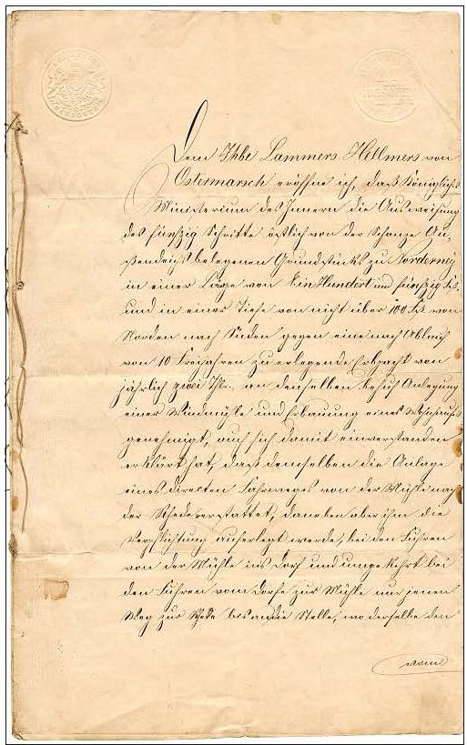 Genehmigung zum Bau einer Mühle Genehmigung zum Bau einer Mühle