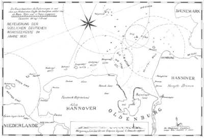 Befeuerung der Nordseeküste 1830
