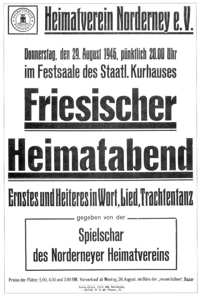 1. Heimatabend nach dem Krieg 1. Heimatabend nach dem Krieg