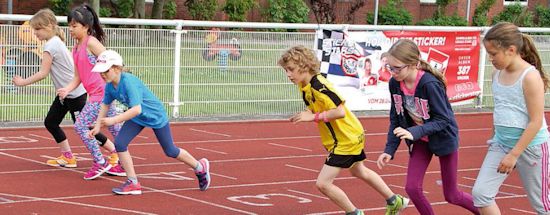 Beim explosiven Start zum Sprint